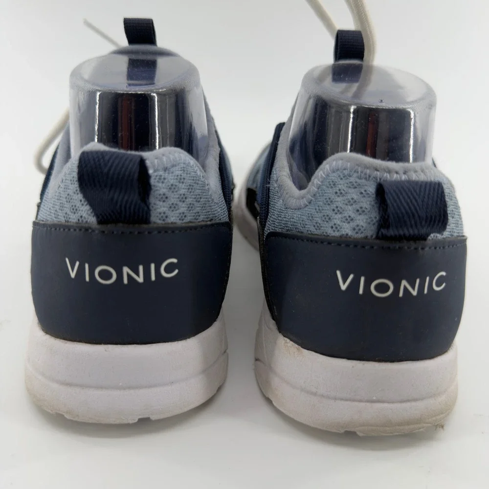 Vionic Zeliya Womens 8.5‎ Grey Navy Blue Mesh Orthotic Walking Sneakers Shoes
